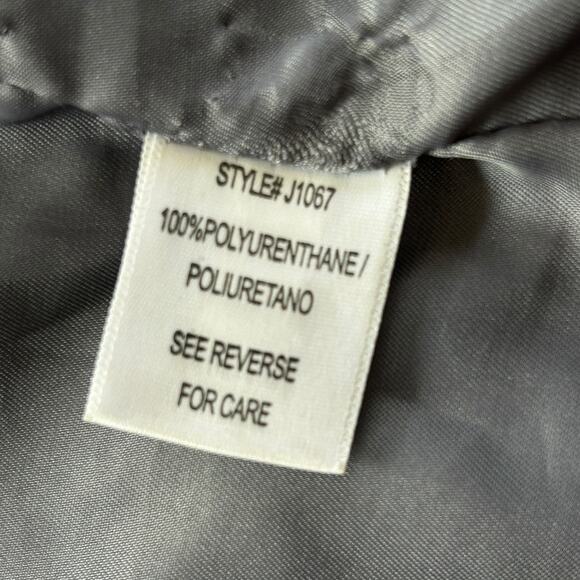 OH YES Gray Faux Leather Moto Jacket Asymmetrical Zip Multiple Pockets - Picture 8 of 8